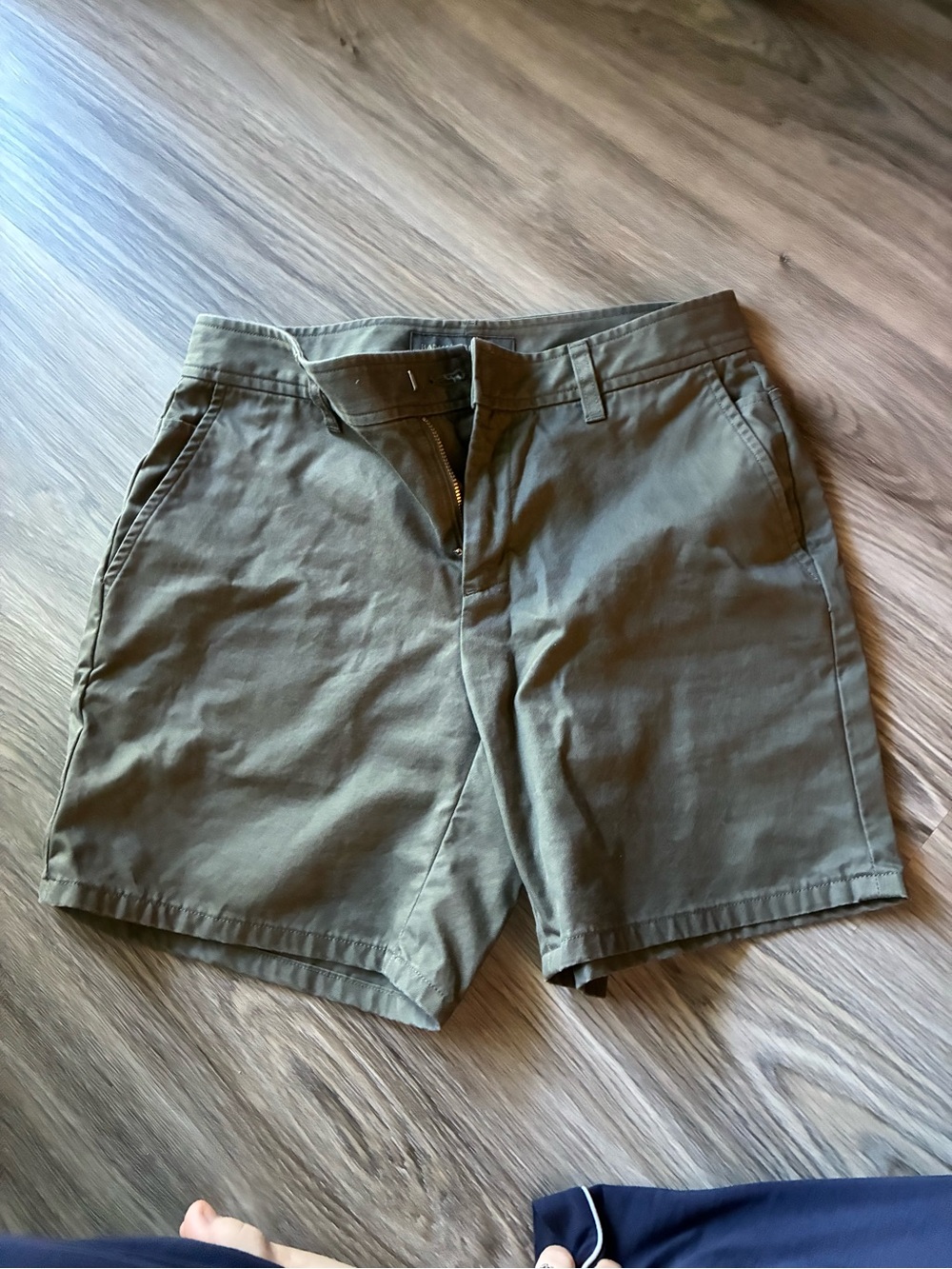 Banana Republic Olive Flat-Front Casual Shorts